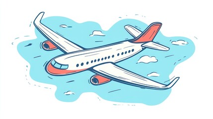 Fototapeta premium Airplane cartoon illustration