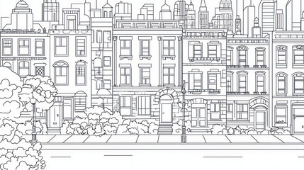 Urban neighborhood illustration