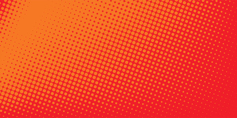 Dots halftone orange color pattern gradient texture with technology digital background. Dots pop art comics with summer background. vector ilustration