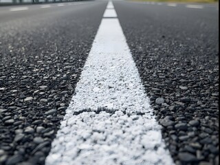 Obraz premium Marathon road starting line paint close up perspective asphalt street race finish line start