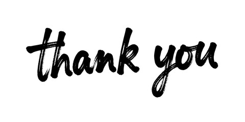 Charcoal bold thank you text illustration design