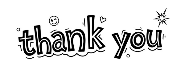 Abstra thank you text display illustration design