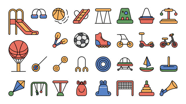 Icon Set of Children's Toys