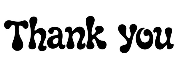 Organic thank you text lettering design