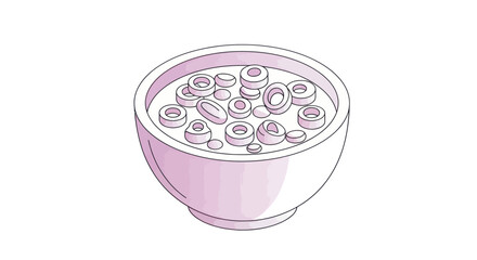 A Simple Bowl of Cereal with Milk, Illustrated.