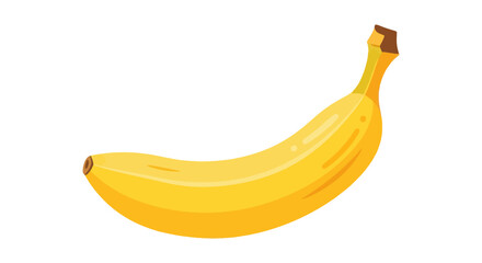 Single, Ripe, Yellow Banana with Brown Stem.