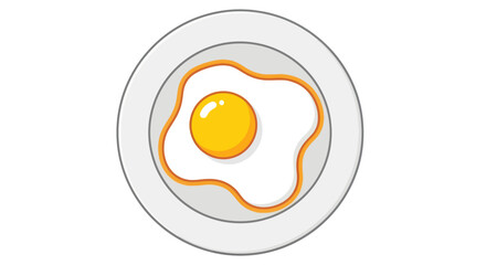 Single Fried Egg on a Plate, Sunny-Side Up.