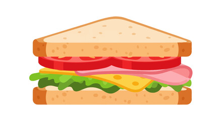 Delicious Club Sandwich with Tomato, Lettuce, and Ham.