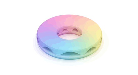 Rainbow Colored Donut-Shaped Object with Holes, Gradient Design.