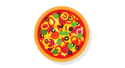 Delicious Pizza with Colorful Toppings and Crispy Crust.