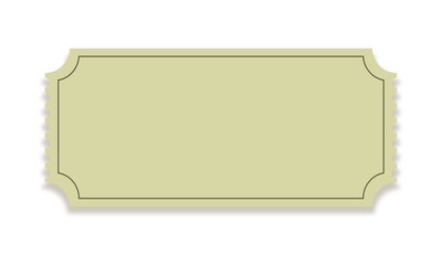 Ticket template isolated on white background.