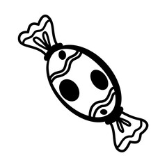 Candy, hand drawn. Doodle sketch style. Set of different elements, drawings. Vector illustration on white background.