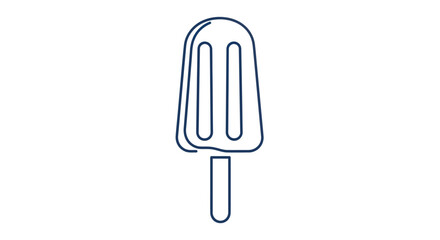Simple line art illustration of a classic popsicle on a stick.