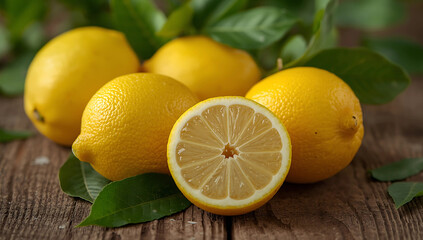 Fresh lemons with vibrant color and juicy texture offer a refreshing and healthy ingredient option for recipes