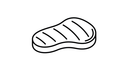 Simple Black and White Grilled Steak Icon.