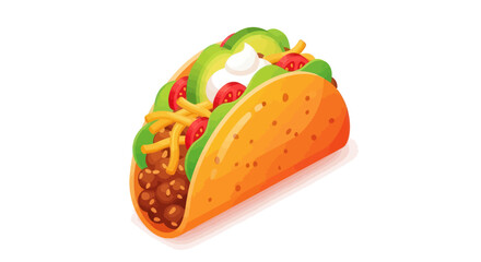 Deliciously Filled Taco with Fresh Ingredients and Crunchy Shell.