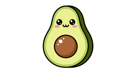 Cute Kawaii Avocado with Big Eyes.