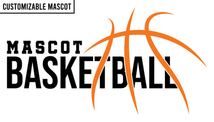 Basketball Customizable Mascot Basketball Team Name T-shirt Design