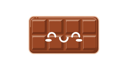 Adorable Cartoon Milk Chocolate Bar with Smiling Face.