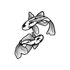 Fototapeta premium Koi fish logo design vector template. Koi fish line art. Koi fish japanese logo vector element