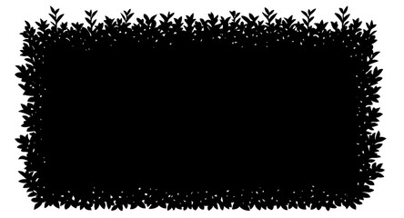 Hedge silhouette with dense leafy foliage, garden plant structure