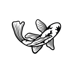 Koi fish logo design vector template. Koi fish line art. Koi fish japanese logo vector element