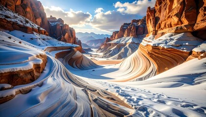 Winter wonderland canyon vista