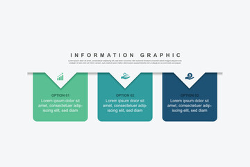 modern design template banner infographic. 3 step process information or presentation with icons