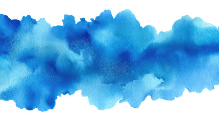 Azure Brushstrokes: An elegant and tranquil watercolor painting, depicting graceful brushstrokes of vibrant blue hues gracefully swirling.