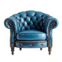 Render Blue Leather Armchair png