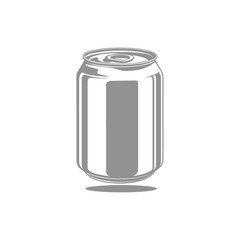 Illustration of a Metallic beverage can, monochrome style