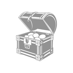 Illustration of a Treasure Chest with Spheres