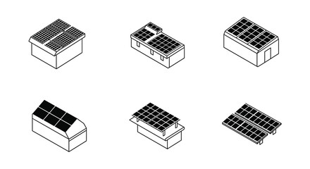 various solar panel installations on different roof types