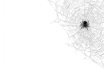 Fototapeta premium Detailed spider on asymmetrical web with intricate patterns