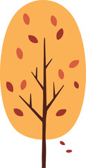 Round Yellow Autumn Tree Illustration
