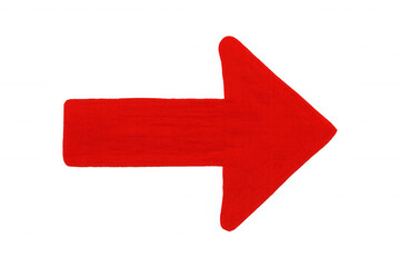 Obraz premium Bright red directional arrow positioned against transparent backdrop, signaling guidance and drawing attention to key visual elements