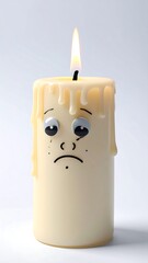 Sad candle with tears