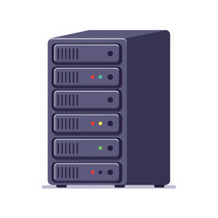 Obraz premium Flat vector illustration of a server on a white background