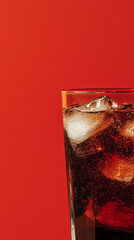 Refreshing Cold soda glass of Iced Beverage Modern Setting High-Quality Photo Vibrant Colors Close-Up Perspective Beverage Photography
