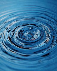 Peaceful Day World Equality Concept, Water ripple creates concentric circle pattern peaceful blue surface making perfect harmony nature world with