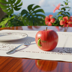 apple eaten by caterpillars