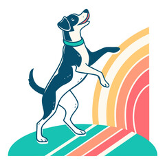 Four dog illustration with vibrant colors, A colorful vector design featuring four dogs, utilizing a range of CMYK and RGB colors, suitable for various design applications.