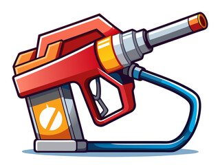 Fototapeta premium A high-quality vector illustration of a gas station fuel pump nozzle, isolated on a white background 