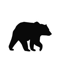 bear silhouette vector and white