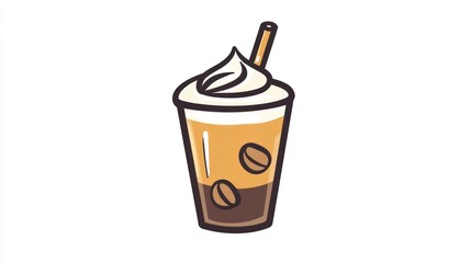 Iced coffee drink illustration