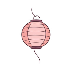 Obraz premium Simple hanging pink paper lantern illustration