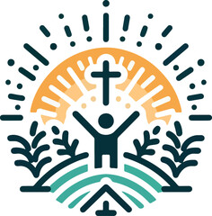 Worship logo icon vector white background .