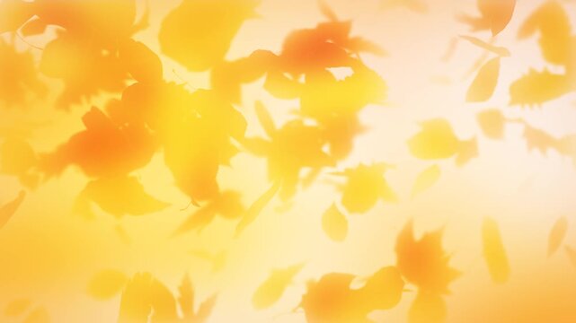 Falling Autumn Leaves Background Seamless Loop Stylised 3D Animation Various Kinds of Leaves