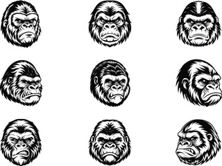 Obraz premium Fierce Gorilla Head Decal