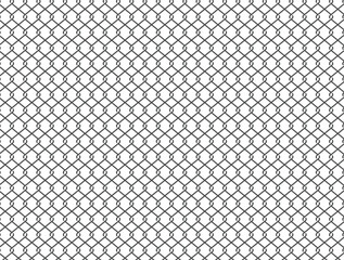 Fototapeta premium Seamless steel wire chain link fence vector pattern, realistic metal mesh background.
